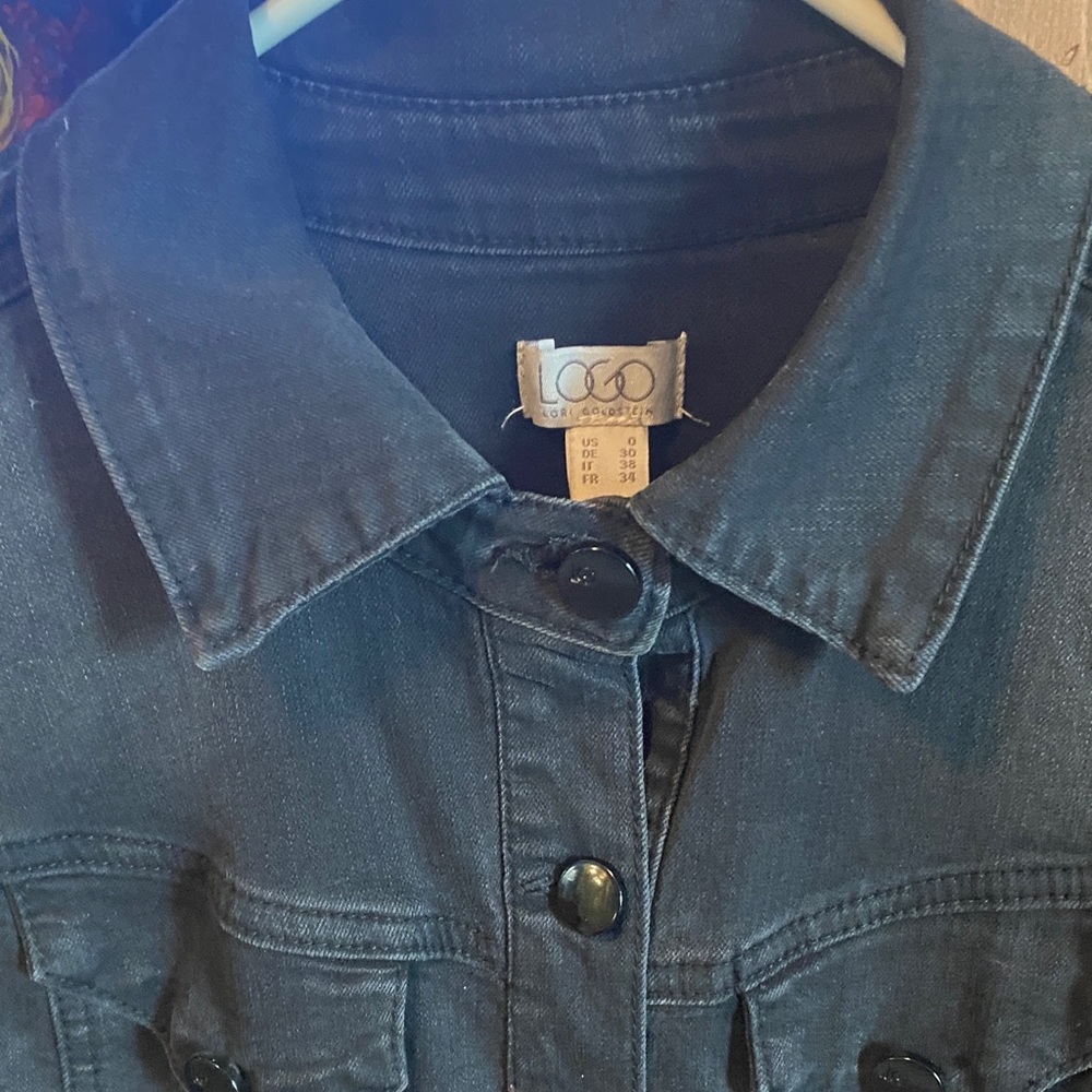 LOGO by Lori Goldstein Dark Denim Jean Jacket